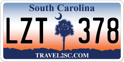 SC license plate LZT378