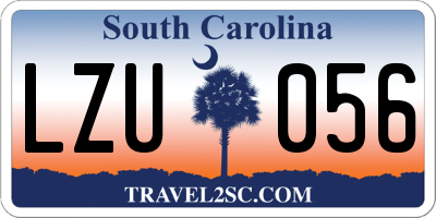 SC license plate LZU056