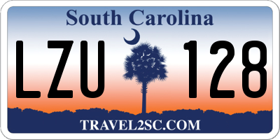 SC license plate LZU128