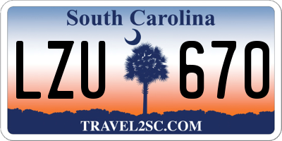 SC license plate LZU670
