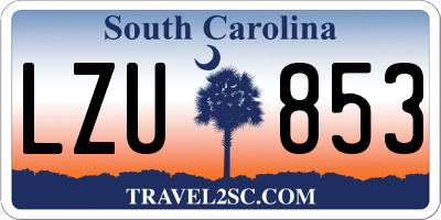 SC license plate LZU853