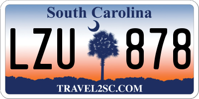 SC license plate LZU878