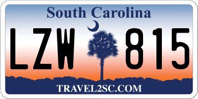 SC license plate LZW815