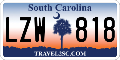 SC license plate LZW818