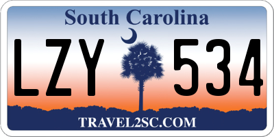SC license plate LZY534