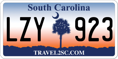 SC license plate LZY923