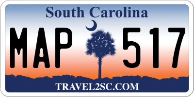 SC license plate MAP517