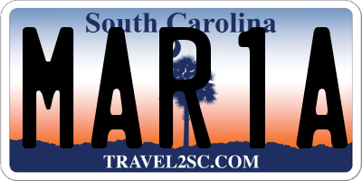 SC license plate MAR1A