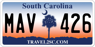 SC license plate MAV426