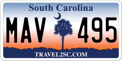 SC license plate MAV495