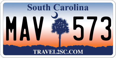 SC license plate MAV573