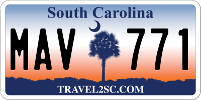 SC license plate MAV771