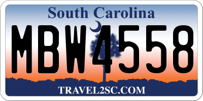 SC license plate MBW4558