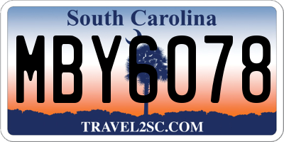 SC license plate MBY6078