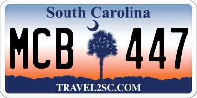 SC license plate MCB447