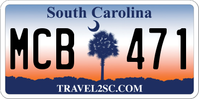 SC license plate MCB471