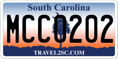 SC license plate MCC0202