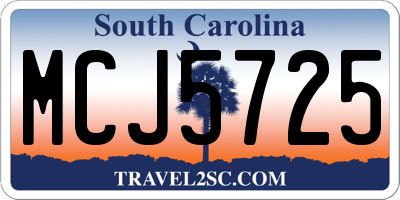 SC license plate MCJ5725