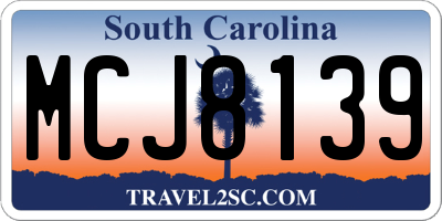 SC license plate MCJ8139