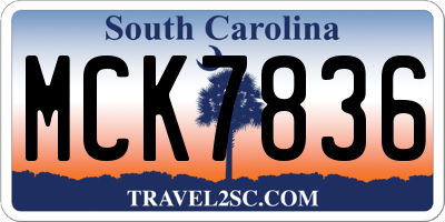 SC license plate MCK7836