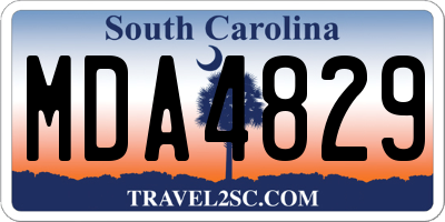 SC license plate MDA4829