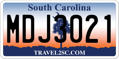 SC license plate MDJ3021