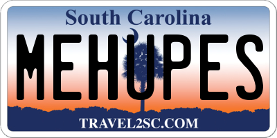 SC license plate MEHUPES