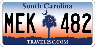 SC license plate MEK482