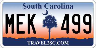 SC license plate MEK499