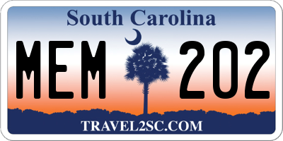 SC license plate MEM202