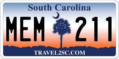 SC license plate MEM211