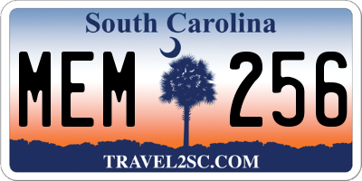 SC license plate MEM256