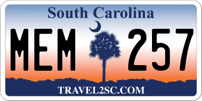 SC license plate MEM257