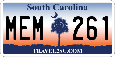 SC license plate MEM261