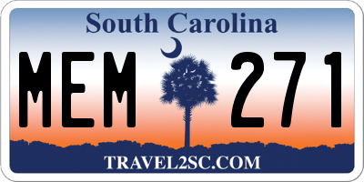 SC license plate MEM271