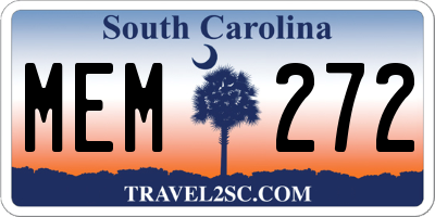 SC license plate MEM272