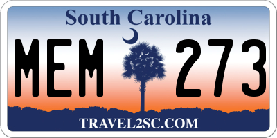 SC license plate MEM273