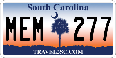 SC license plate MEM277