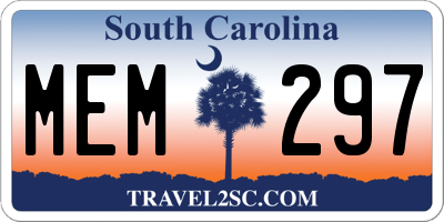 SC license plate MEM297