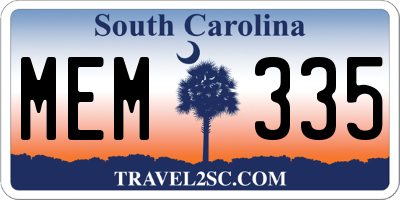 SC license plate MEM335