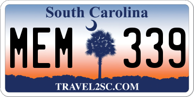 SC license plate MEM339