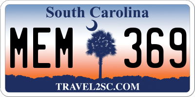 SC license plate MEM369