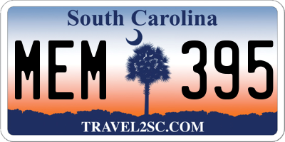SC license plate MEM395