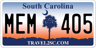 SC license plate MEM405