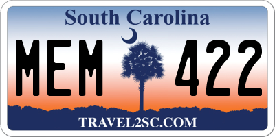 SC license plate MEM422
