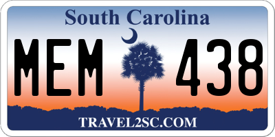 SC license plate MEM438