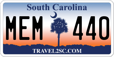SC license plate MEM440