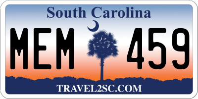 SC license plate MEM459