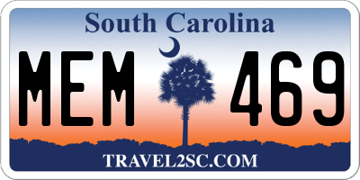 SC license plate MEM469