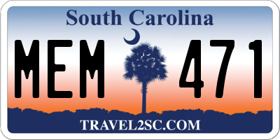 SC license plate MEM471